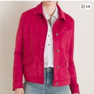 Chico's Bold Pink Utility Jacket